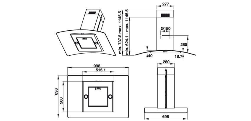 Máy hút mùi đảo Hafele HH-IG90B/539.81.775 - Hàng chính hãng