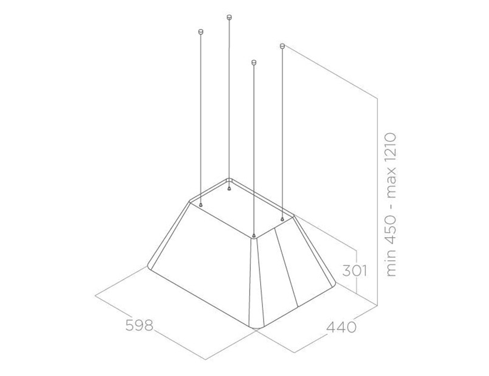 Máy hút mùi Elica IKONA LIGHT WH/F/60 - Hàng chính hãng