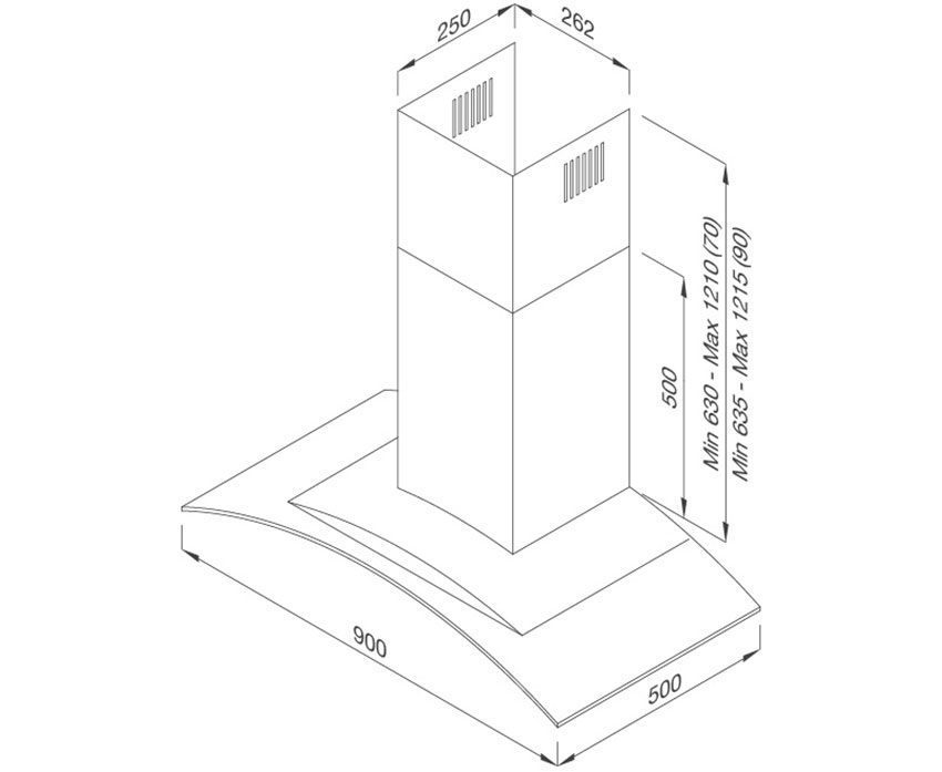 Máy hút mùi gắn tường Malloca Gama K3155.9 - Hàng chính hãng
