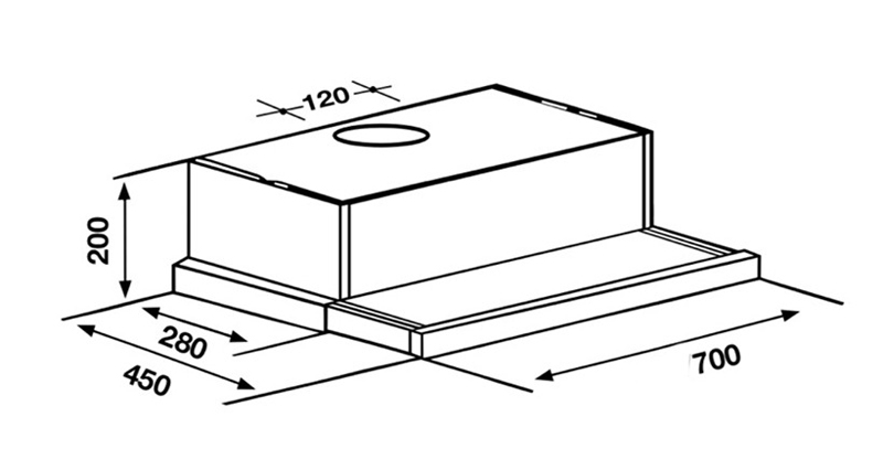 Máy hút mùi âm tủ Kaff KF-TL1007W - Hàng chính hãng