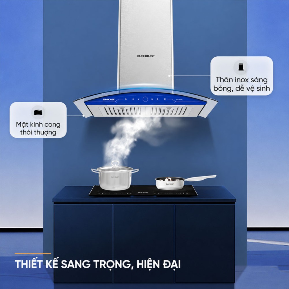 Máy hút mùi kính cong Sunhouse SHB72022 - Hàng chính hãng