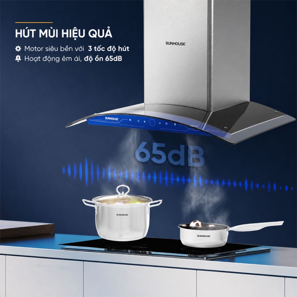 Máy hút mùi kính cong Sunhouse SHB72022 - Hàng chính hãng