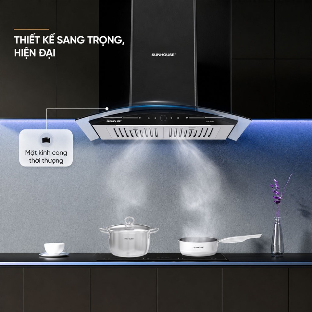 Máy hút mùi kính cong Sunhouse SHB72042 - Hàng chính hãng