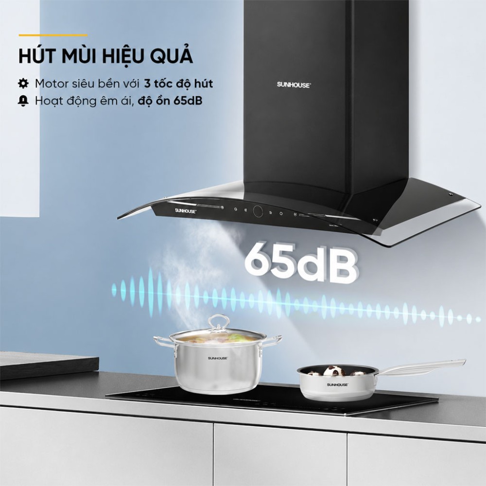Máy hút mùi kính cong Sunhouse SHB72042 - Hàng chính hãng