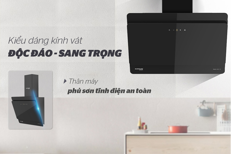 Máy hút mùi kính vát Sunhouse Mama MMB6818-70 - Hàng chính hãng
