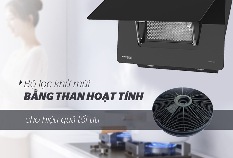 Máy hút mùi kính vát Sunhouse Mama MMB6818-70 - Hàng chính hãng