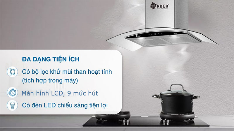Máy hút mùi tum kính Arber ABTM09 - Hàng chính hãng