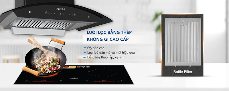 Máy hút mùi kính cong Funiki HKH9663 - Hàng chính hãng