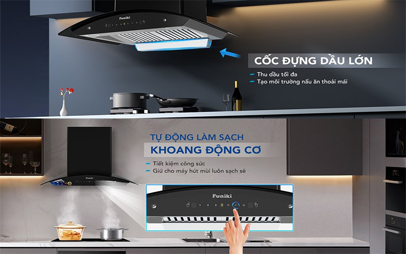 Máy hút mùi kính cong Funiki HKH9663 - Hàng chính hãng