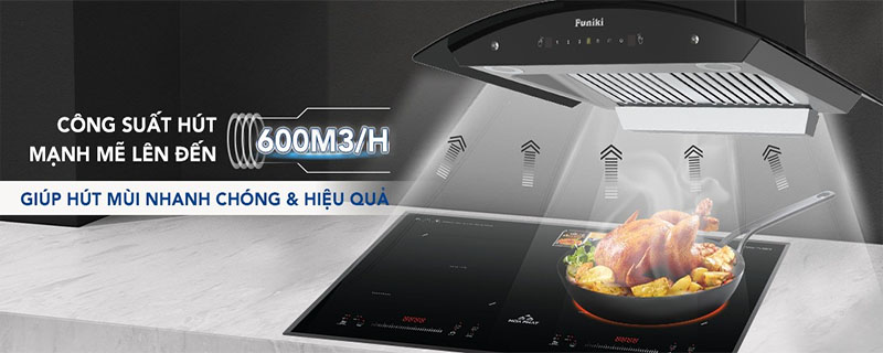 Máy hút mùi kính cong Funiki HKH9663 - Hàng chính hãng