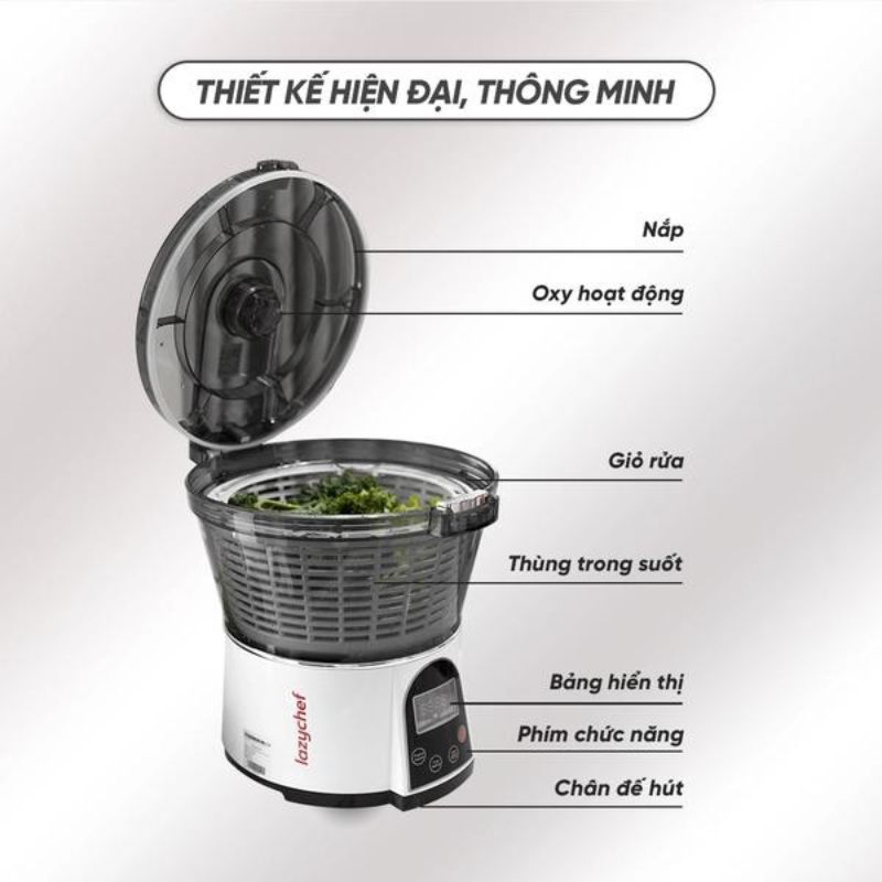Máy khử độc và làm sạch thực phẩm Lazychef LC-01RR - Hàng chính hãng