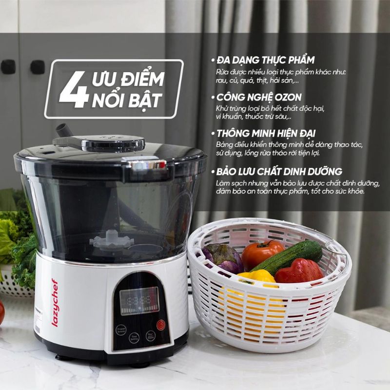 Máy khử độc và làm sạch thực phẩm Lazychef LC-01RR - Hàng chính hãng