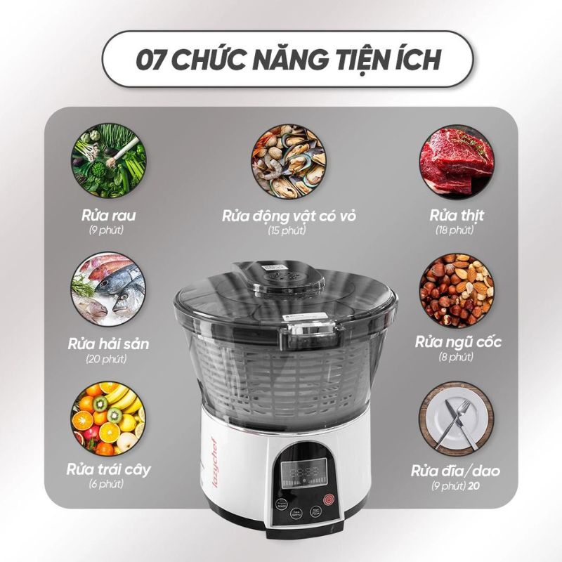 Máy khử độc và làm sạch thực phẩm Lazychef LC-01RR - Hàng chính hãng