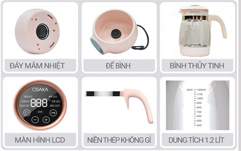 Máy khử trùng, hâm sữa Osaka KTE120P - Hàng chính hãng