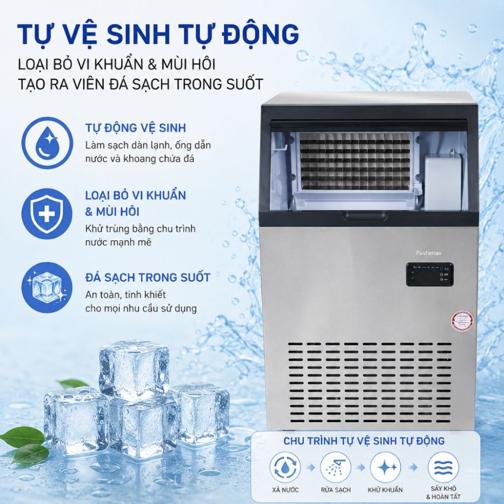 Máy làm đá viên công nghiệp Fujihome IM90 - Hàng chính hãng