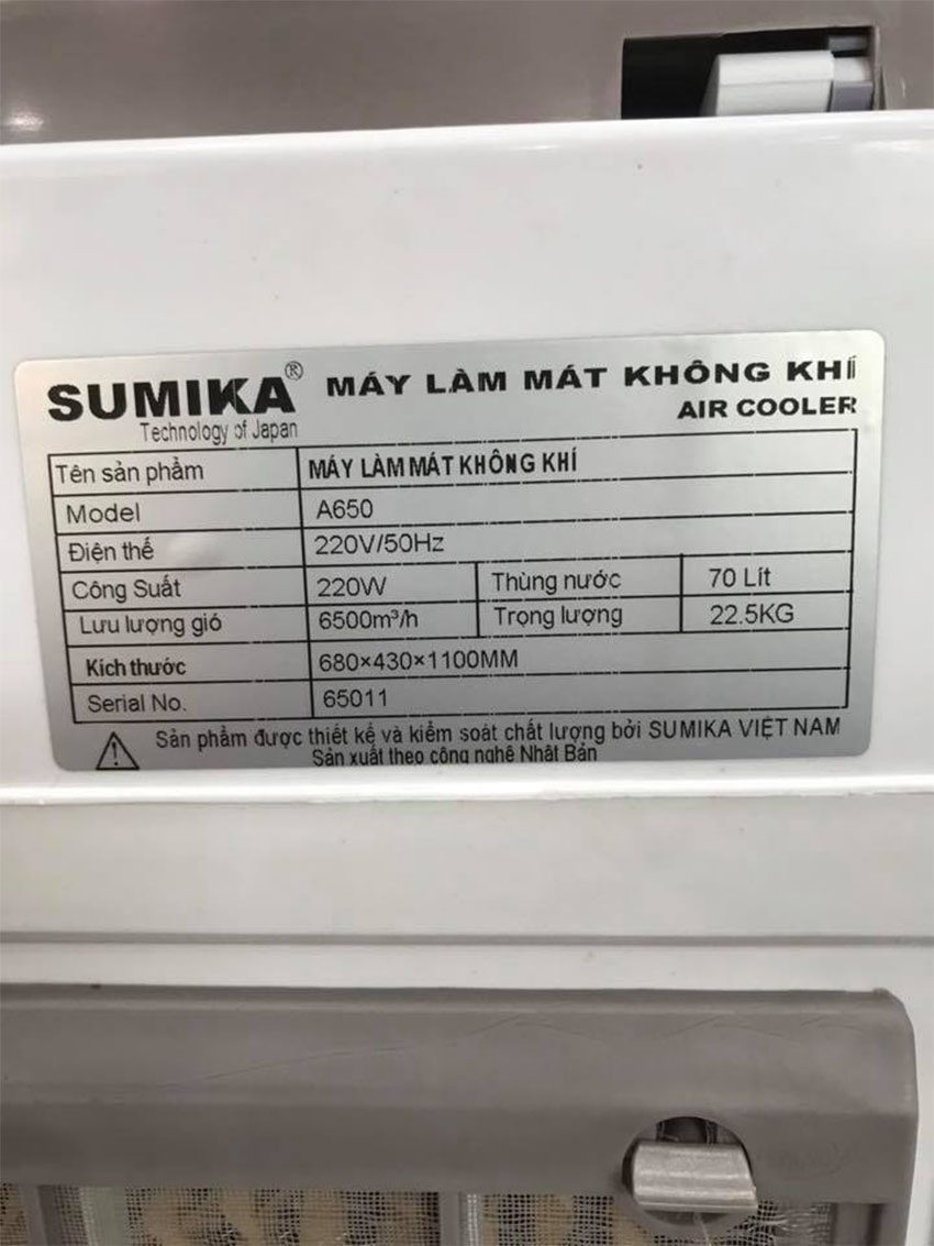Máy làm mát không khí Sumika A650 - Hàng chính hãng