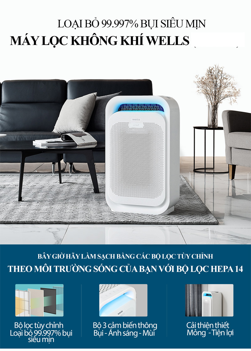 Máy lọc không khí Wells Jet Blue AL 315 AWA - Hàng chính hãng