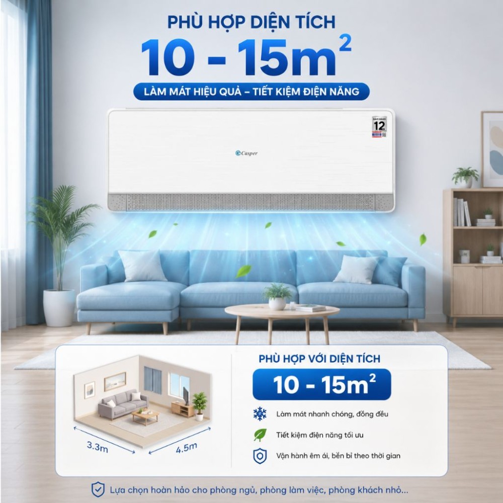 Máy lạnh Casper Inverter 1 HP QC-09IU36A - Hàng chính hãng