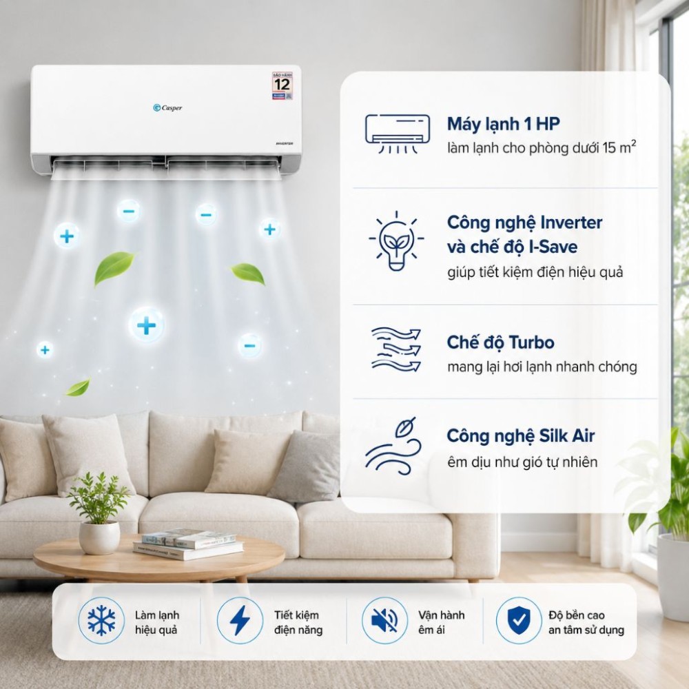 Máy lạnh Casper Inverter 1 HP QC-09IU36A - Hàng chính hãng
