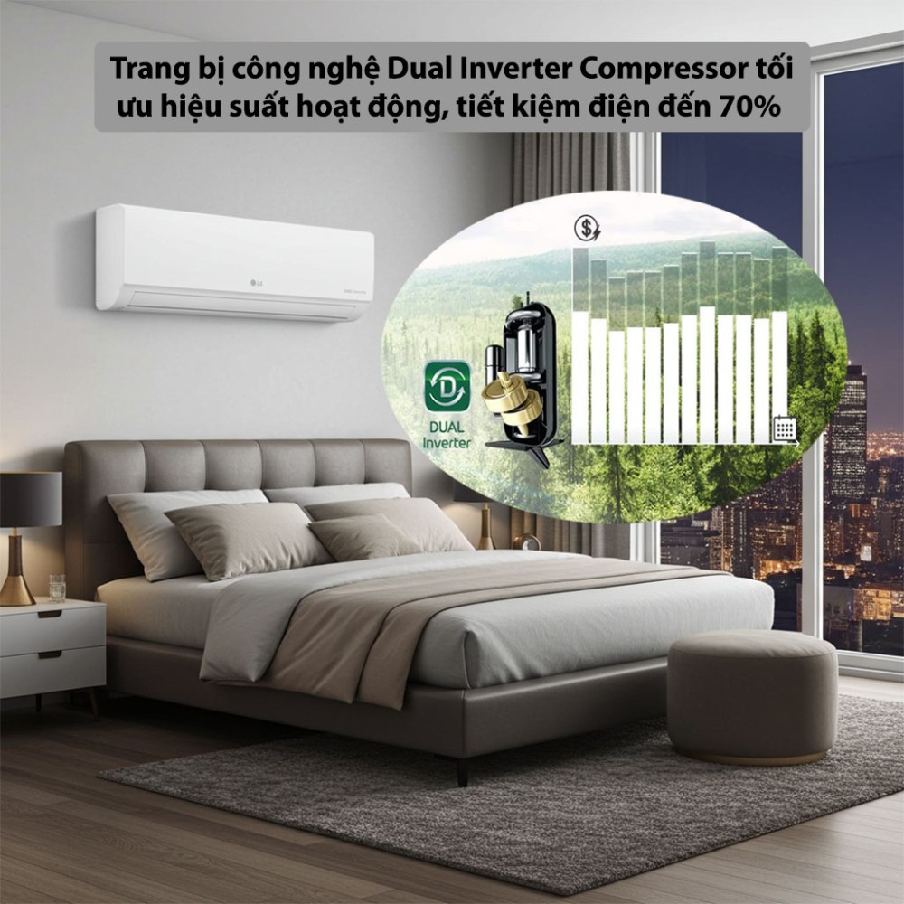Máy lạnh LG Inverter 1 HP IEC09G1 - Hàng chính hãng