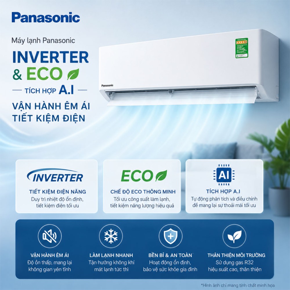 Máy lạnh Panasonic Inverter 1.5 HP CU/CS-U12BKH-8 - Hàng chính hãng
