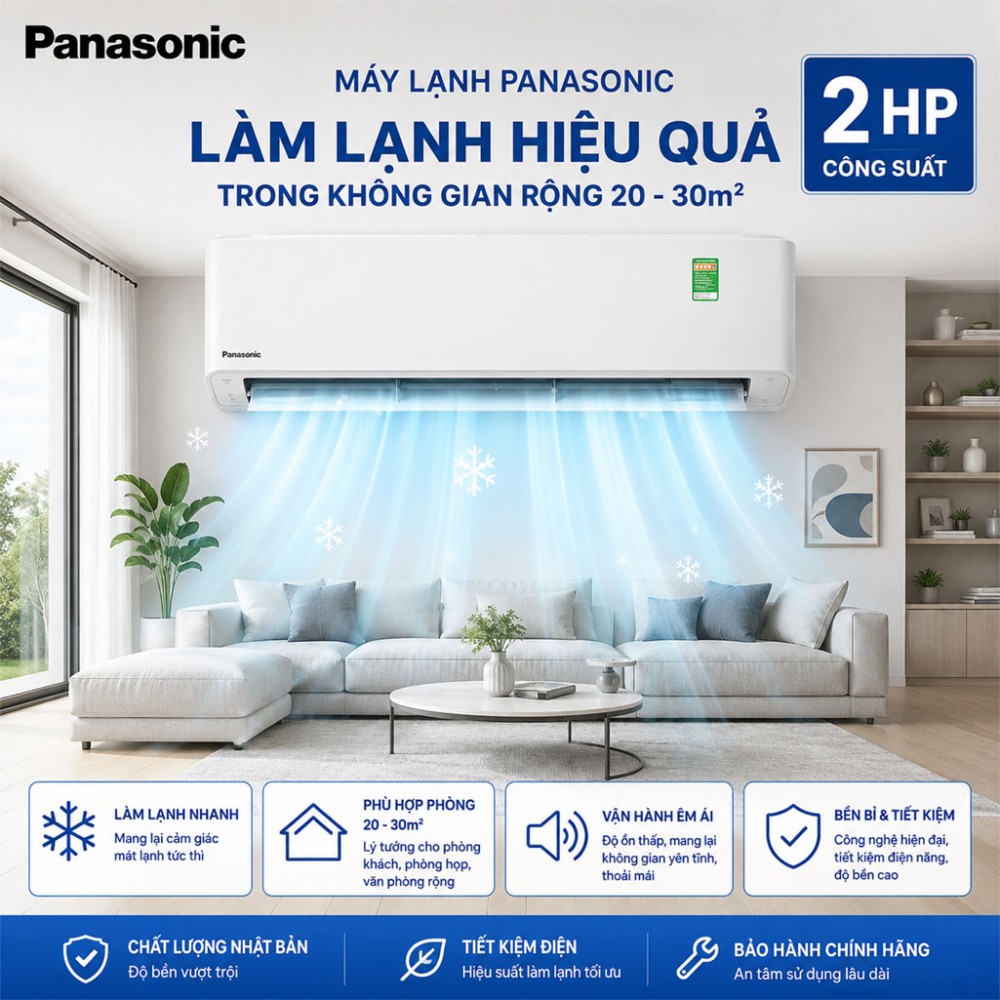 Máy lạnh Panasonic Inverter 2 HP CU/CS-U18BKH-8 - Hàng chính hãng