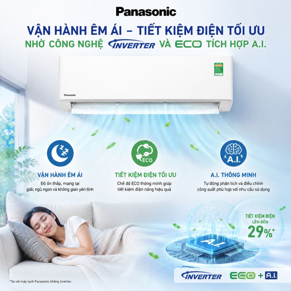 Máy lạnh Panasonic Inverter 2 HP CU/CS-U18BKH-8 - Hàng chính hãng