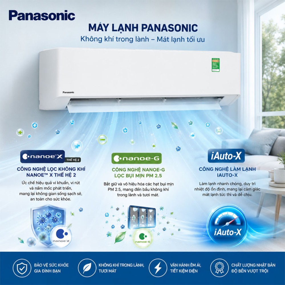 Máy lạnh Panasonic Inverter 2 HP CU/CS-U18BKH-8 - Hàng chính hãng