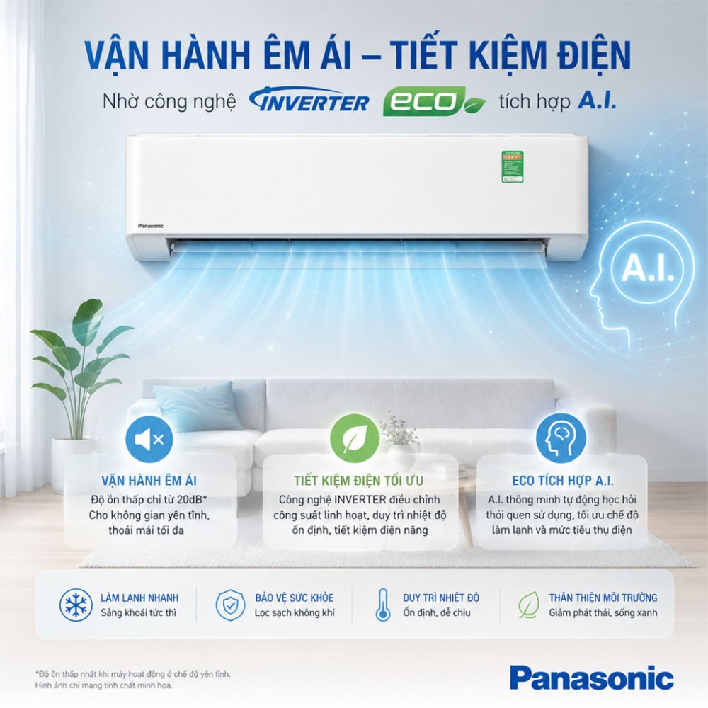 Máy lạnh Panasonic Inverter 2.5 HP CU/CS-U24BKH-8 - Hàng chính hãng