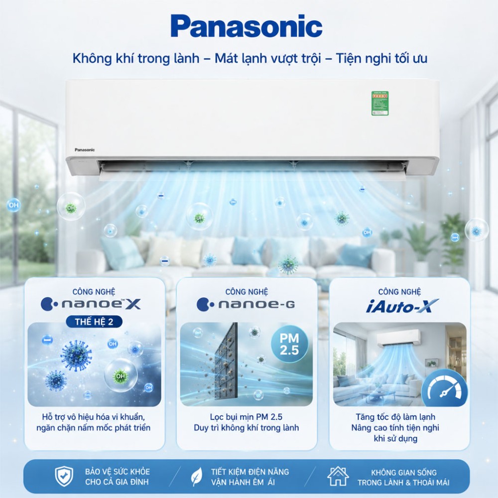 Máy lạnh Panasonic Inverter 2.5 HP CU/CS-U24BKH-8 - Hàng chính hãng