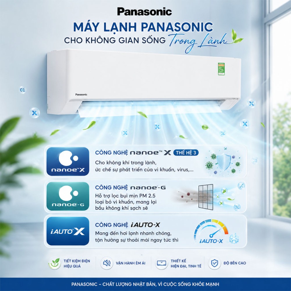 Máy lạnh Panasonic Inverter 2.5 HP CU/CS-XU24BKH-8 - Hàng chính hãng