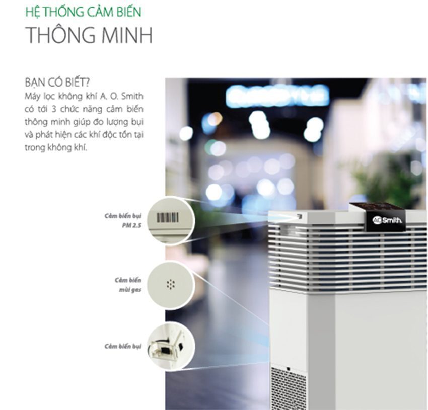 Máy lọc không khí A.O.Smith 110KJ420FB1 (39W) - Hàng chính hãng