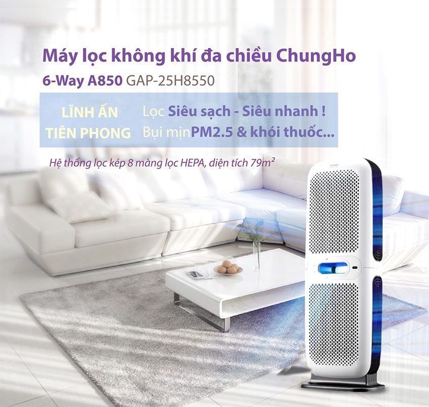Máy lọc không khí ChungHo 6-Way A850 GAP-25H8550 - Hàng chính hãng