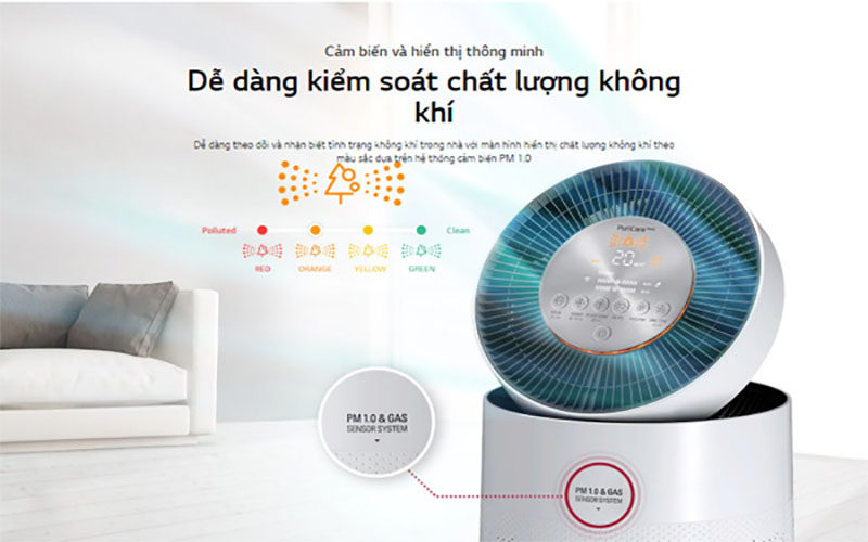 Máy lọc không khí LG PuriCare 1 tầng AS65GDWD0 - Hàng chính hãng