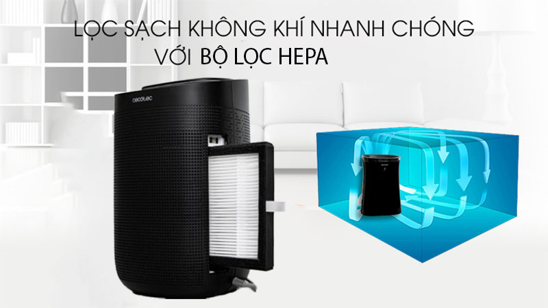 Máy lọc không khí và hút ẩm Cecotec BigDry 2500 PureLight (Màu đen) - Hàng chính hãng