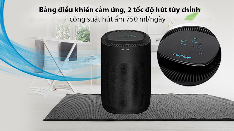 Máy lọc không khí và hút ẩm Cecotec BigDry 2500 PureLight (Màu đen) - Hàng chính hãng