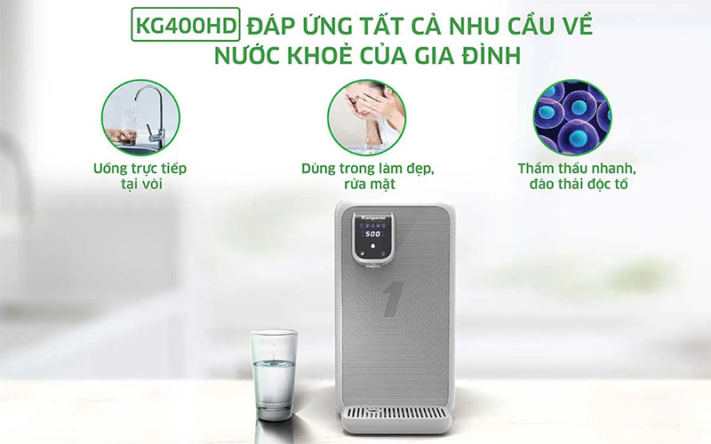 Máy lọc nước Hydrogen Kangaroo KG400HD - Hàng chính hãng