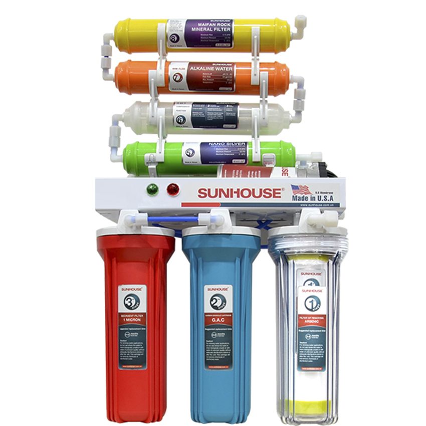 Máy lọc nước R.O 8 lõi lọc Sunhouse SHR-8538K - Hàng chính hãng