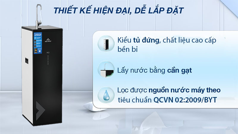 Máy lọc nước RO tủ đứng Hòa Phát HPR529 - Hàng chính hãng