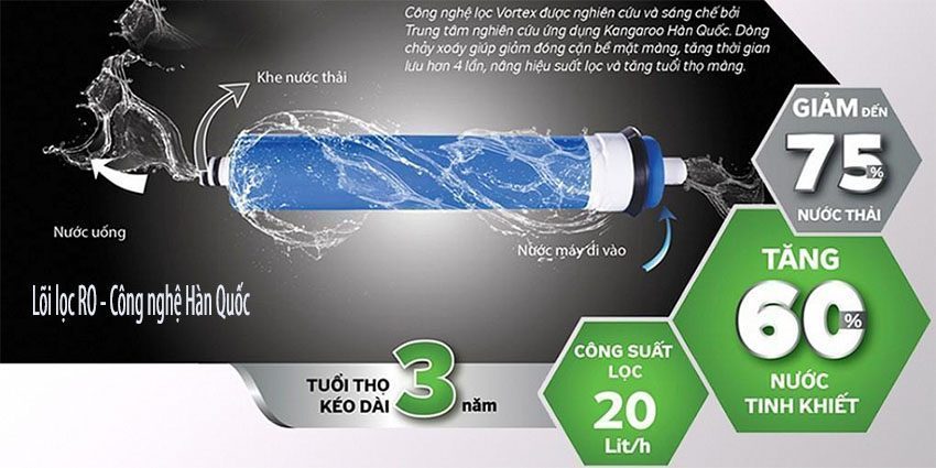 Máy lọc nước RO Kangaroo KG18BLUEVTUBLUE - Hàng chính hãng
