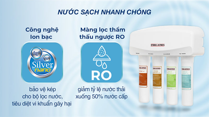 Máy lọc nước RO Stiebel Eltron Glacier 4 lõi - Hàng chính hãng