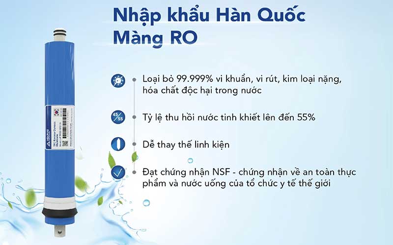 Máy lọc nước RO để gầm chân quỳ Hòa Phát HWU4A0812 - Hàng chính hãng