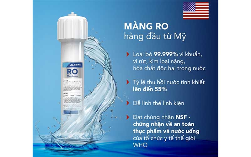 Máy lọc nước RO nóng lạnh Hòa Phát HWBR1A1021 - Hàng chính hãng