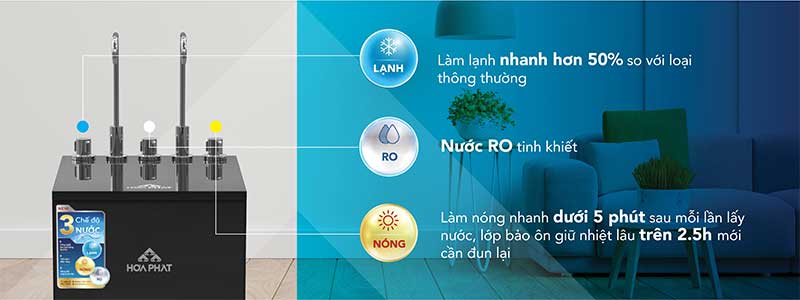 Máy lọc nước RO nóng lạnh Hòa Phát HWBS2A1021  - Hàng chính hãng