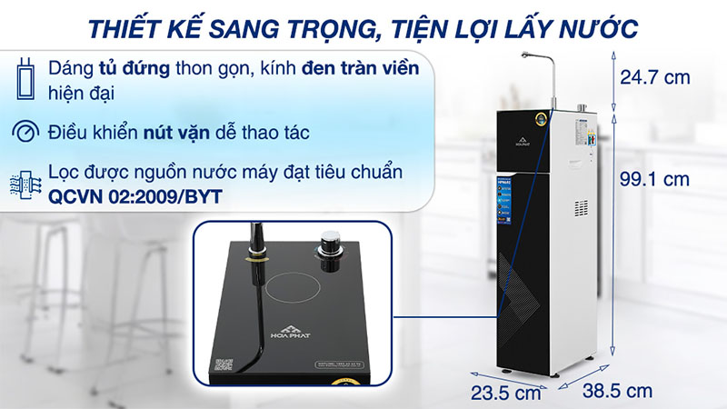 Máy lọc nước RO nóng nguội lạnh Hòa Phát HPN692 10 lõi - Hàng chính hãng