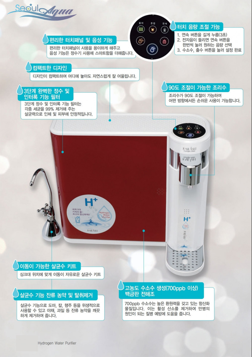 Máy lọc nước Hydrogen Seoul Aqua PTS-100H - Hàng chính hãng