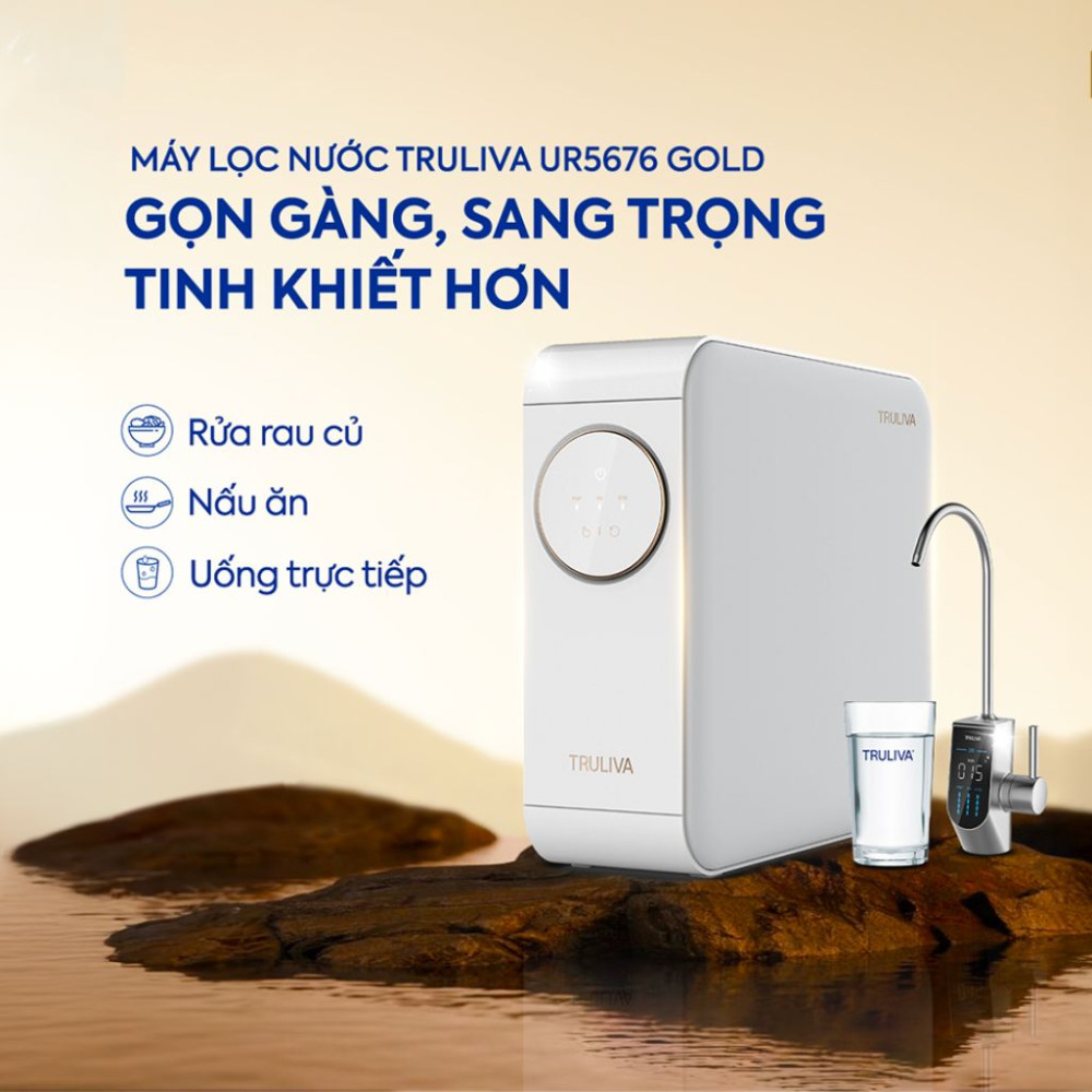 Máy lọc nước âm tủ bếp Truliva UR5676 GOLD - Hàng chính hãng