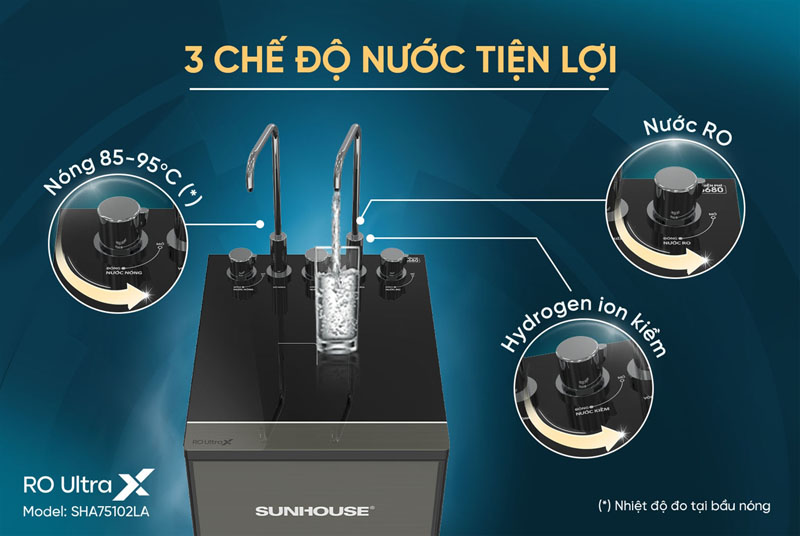 Máy lọc nước ion kiềm hydrogen UltraX Sunhouse SHA75102LA - Hàng chính hãng