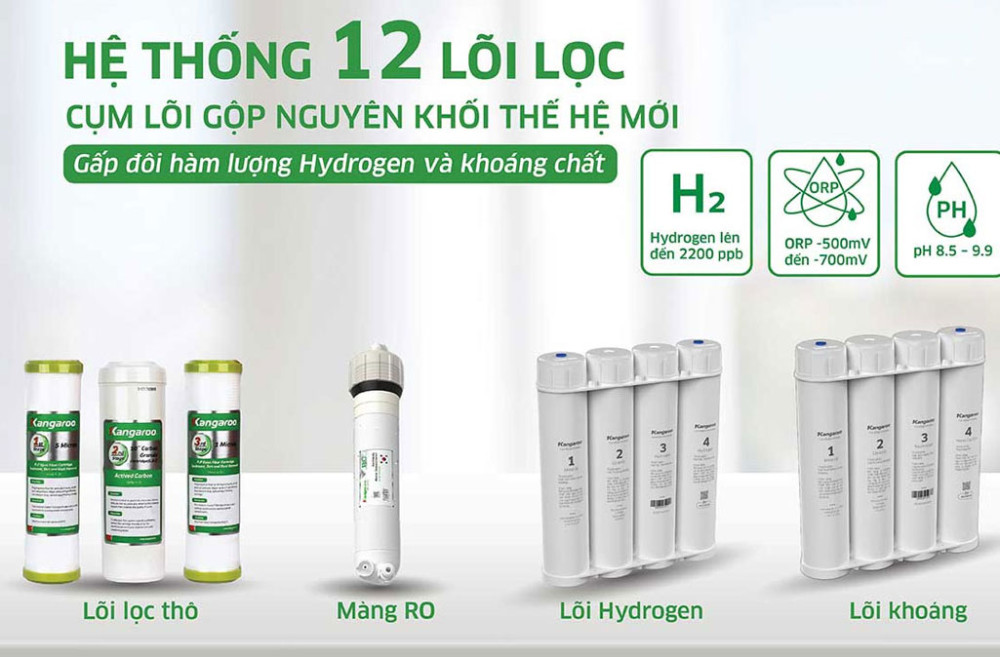 Máy lọc nước ion kiềm Hydrogen Kangaroo KG12S11-E3 - Hàng chính hãng