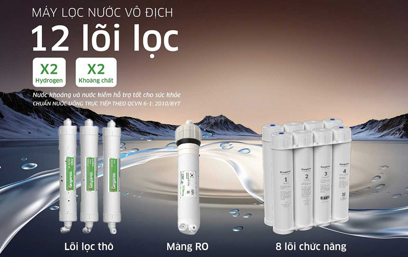 Máy lọc nước nóng lạnh Kangaroo Hydrogen KGHC13A2 - Hàng chính hãng